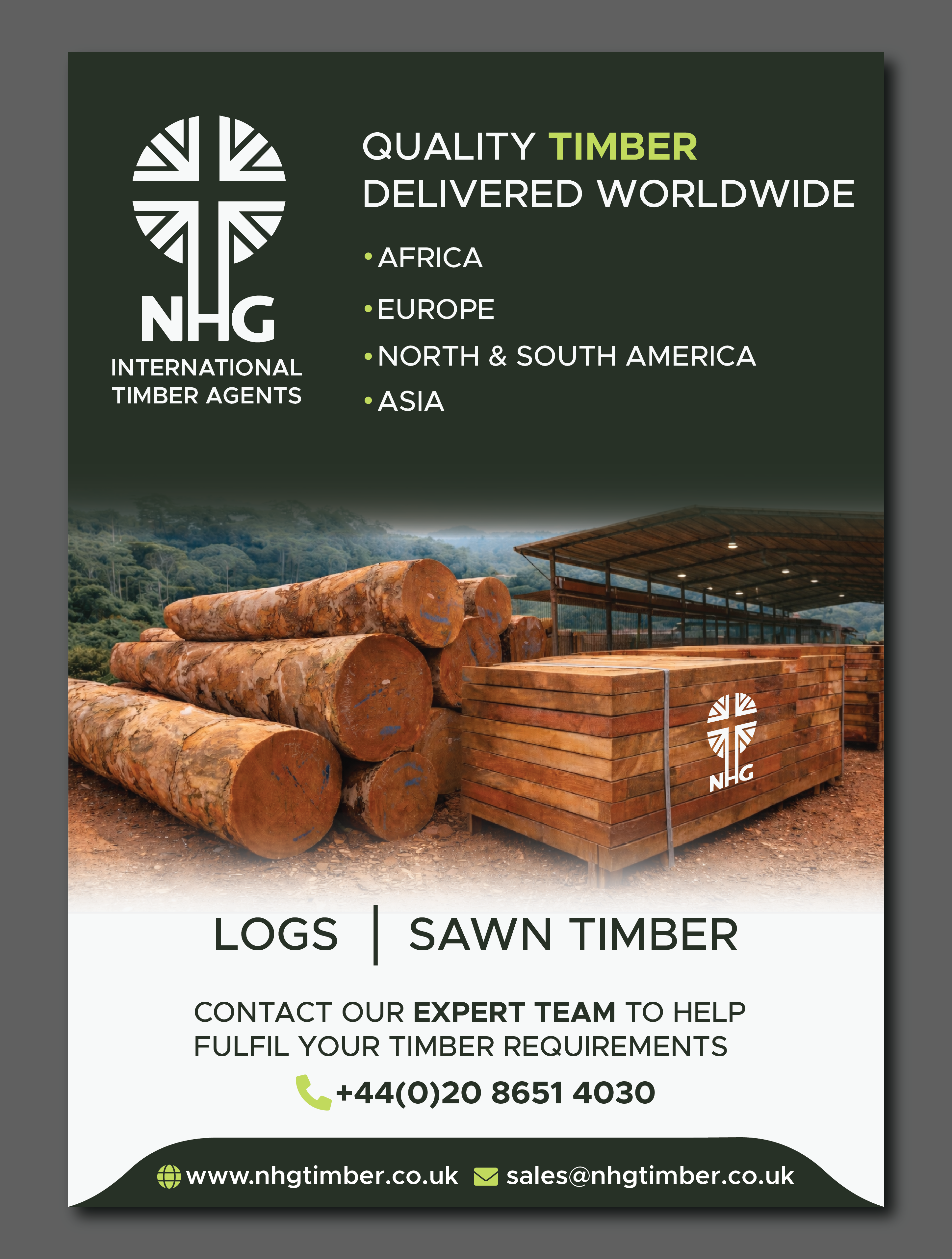 Diseño Publicitario por AlphabetZero.com para NHG Timber Ltd | Diseño #36910801