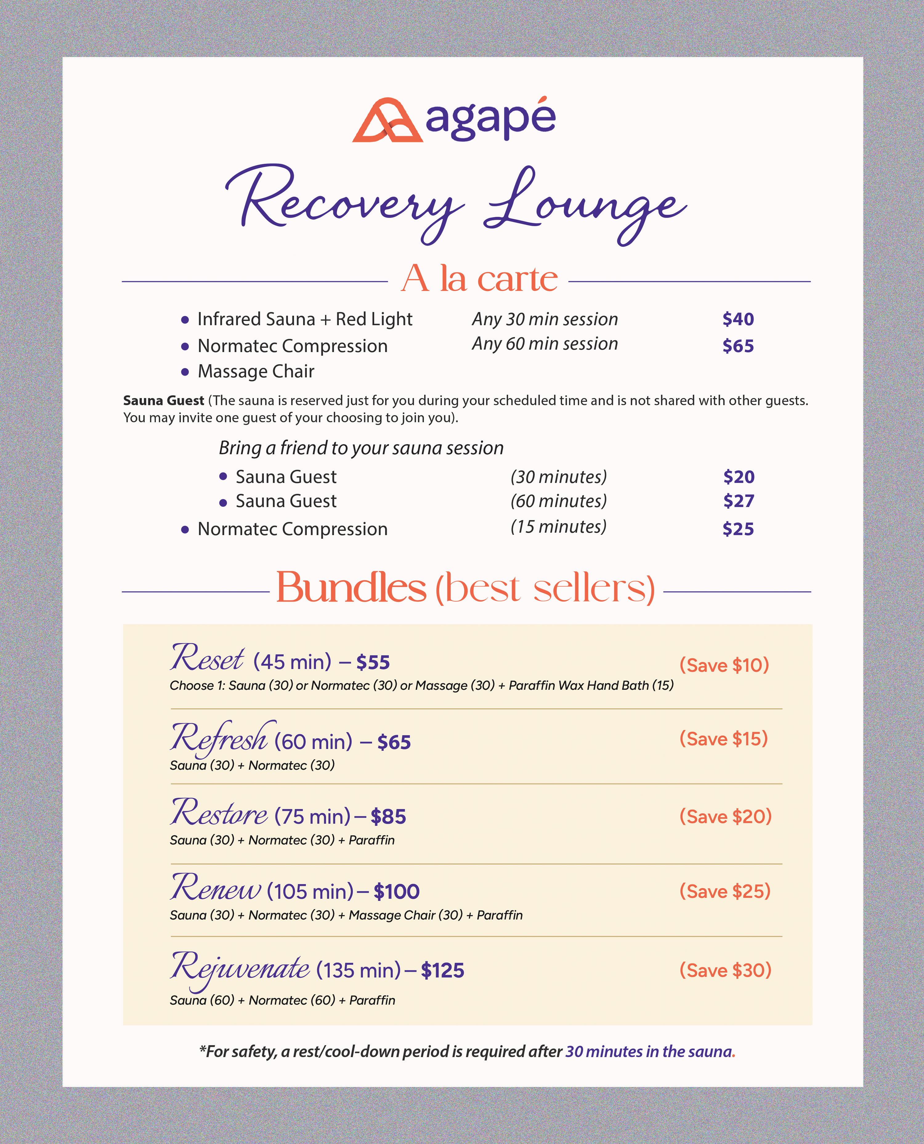 Menu Design by Stan$oul for Agapé Physical Therapy | Design #37042792