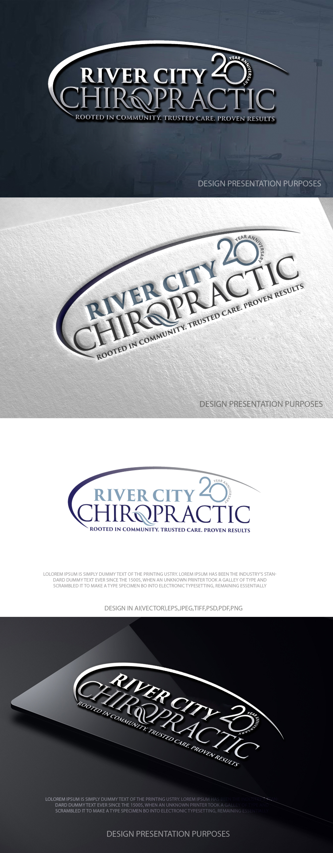 Diseño de Logo por zebronicgraphic para River City Chiropractic | Diseño #36909008