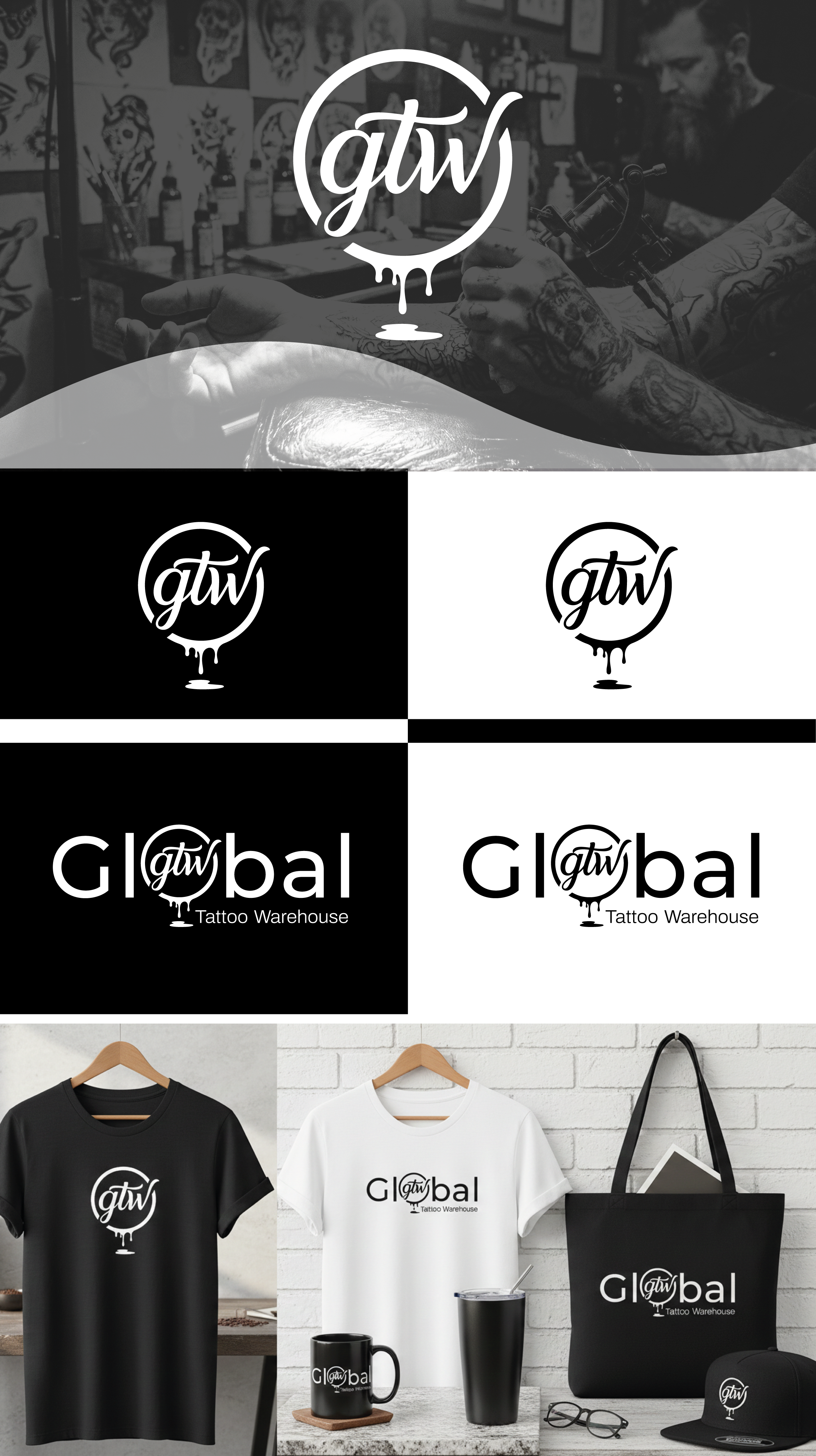 Diseño de Logo por ByJohnPosada para Global Tattoo Warehouse | Diseño #36909531