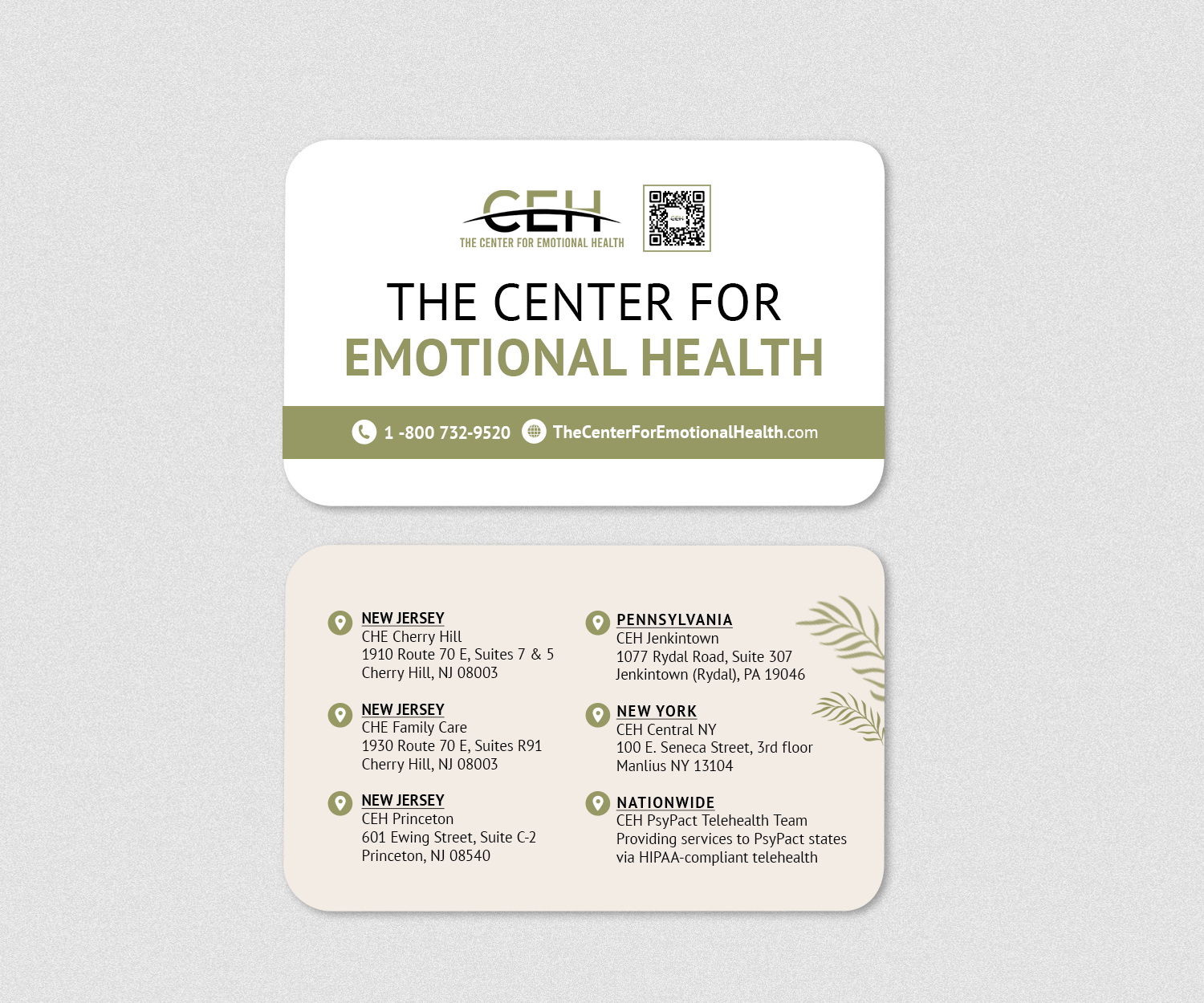 Diseño de Tarjeta de Presentación por Andrés Sebastián para The Center for Emotional Health of Greater Philadelphia | Diseño #36919377