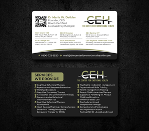 Diseño de Tarjeta de Presentación por Imagine design000 para The Center for Emotional Health of Greater Philadelphia | Diseño: #36910925