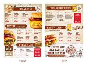 Menu Design by SAI DESIGNS for this project | Design: #36935164