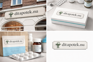 Logo Design for Danish Online Pharmacy Inspired by Traditional Apotek Signage