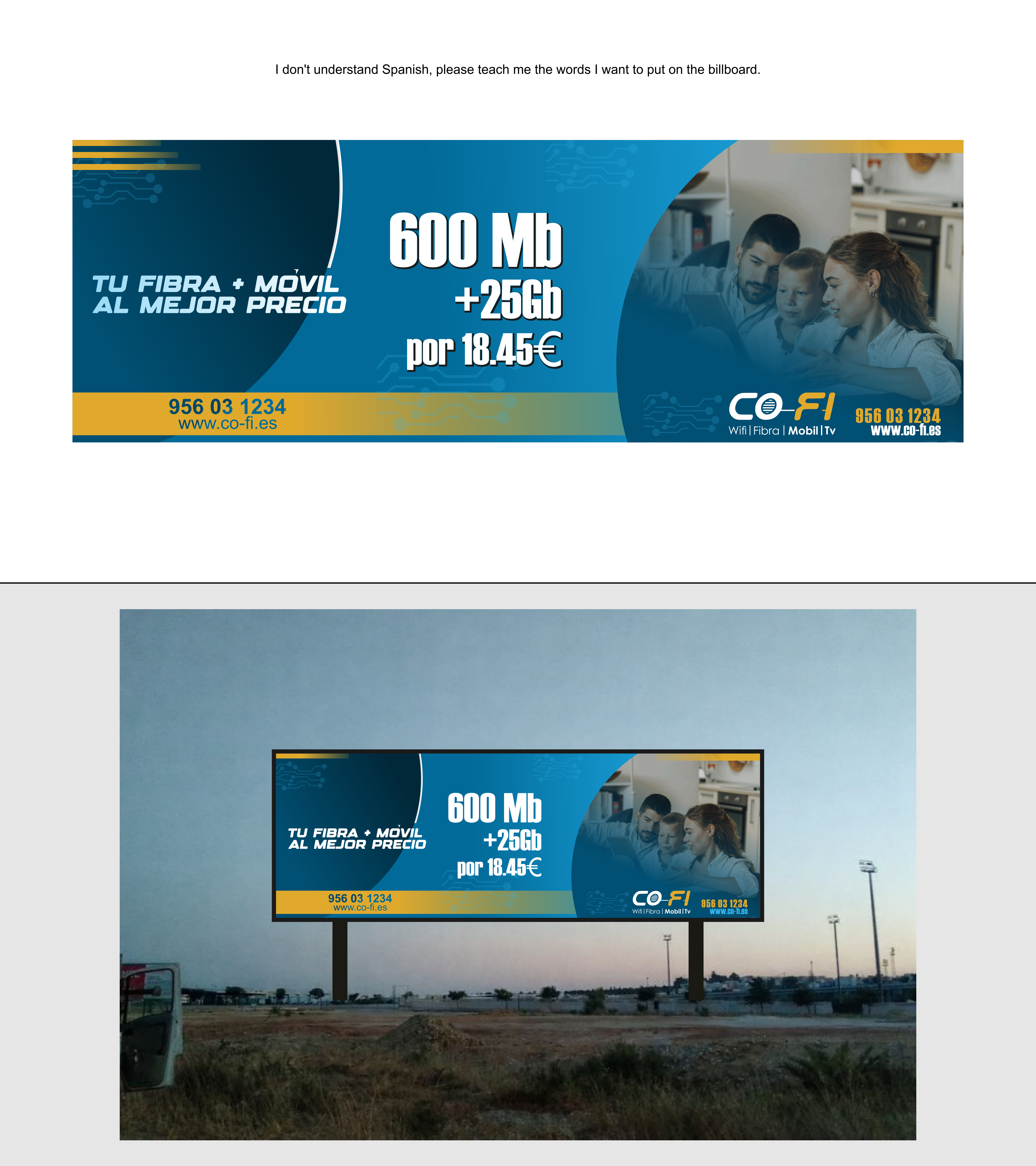 Billboard Design by Mang Uned for COFI TELECOMUNICACIONES SL | Design #36930617