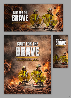 Banner for Firefighter themed Coffee Company