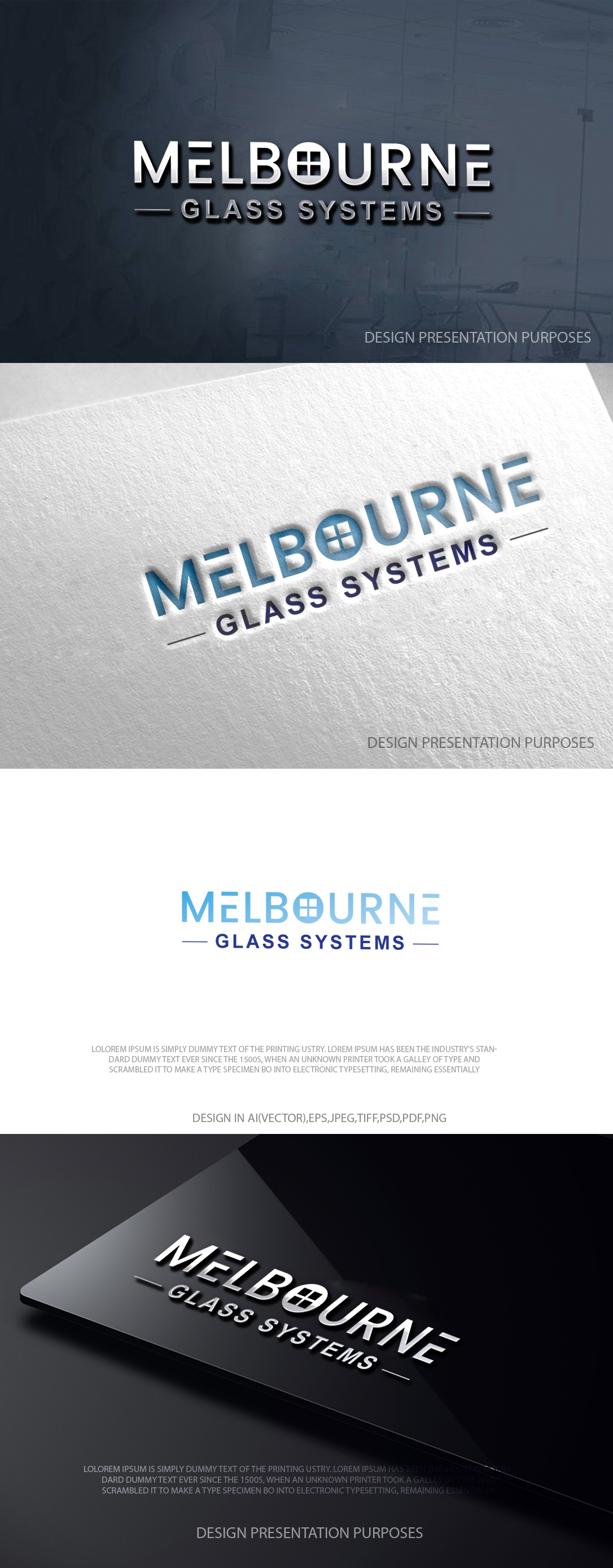 Logo Design by zebronicgraphic for Melbourne Glass Systems | Design #36935055