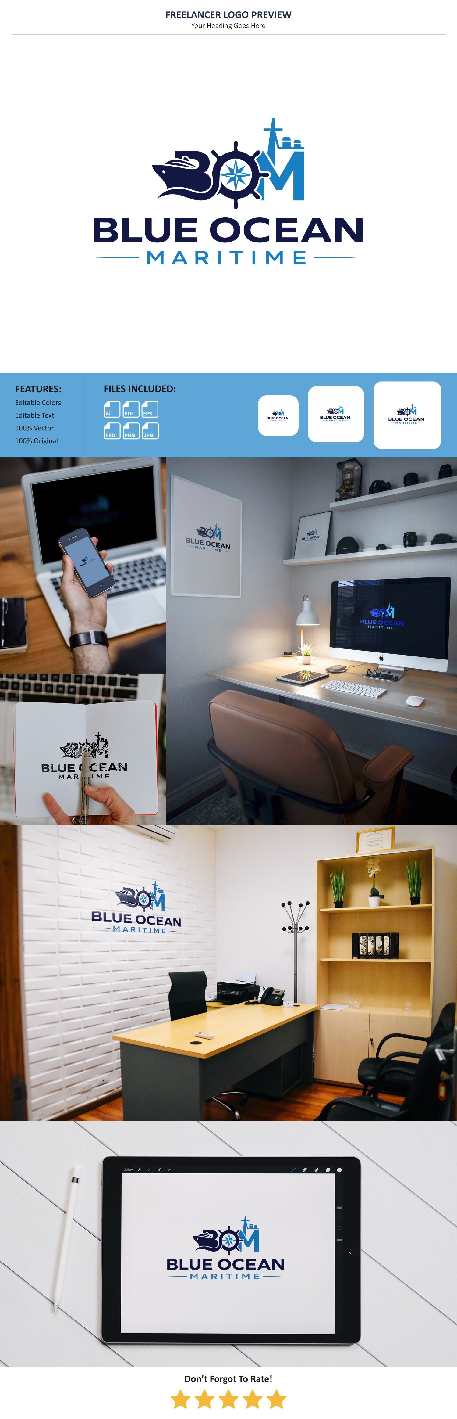 Logo Design by VectorForge for Blue Ocean Maritime Consulting Ltd | Design #36943595