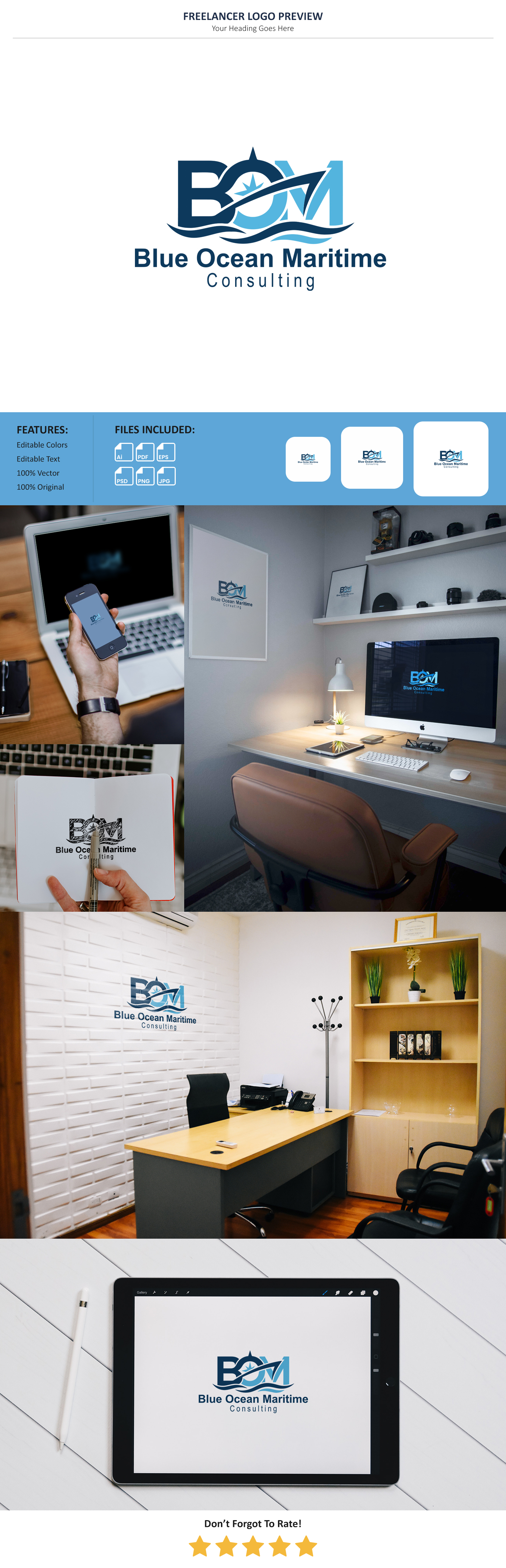 Logo Design by VectorForge for Blue Ocean Maritime Consulting Ltd | Design #36943680