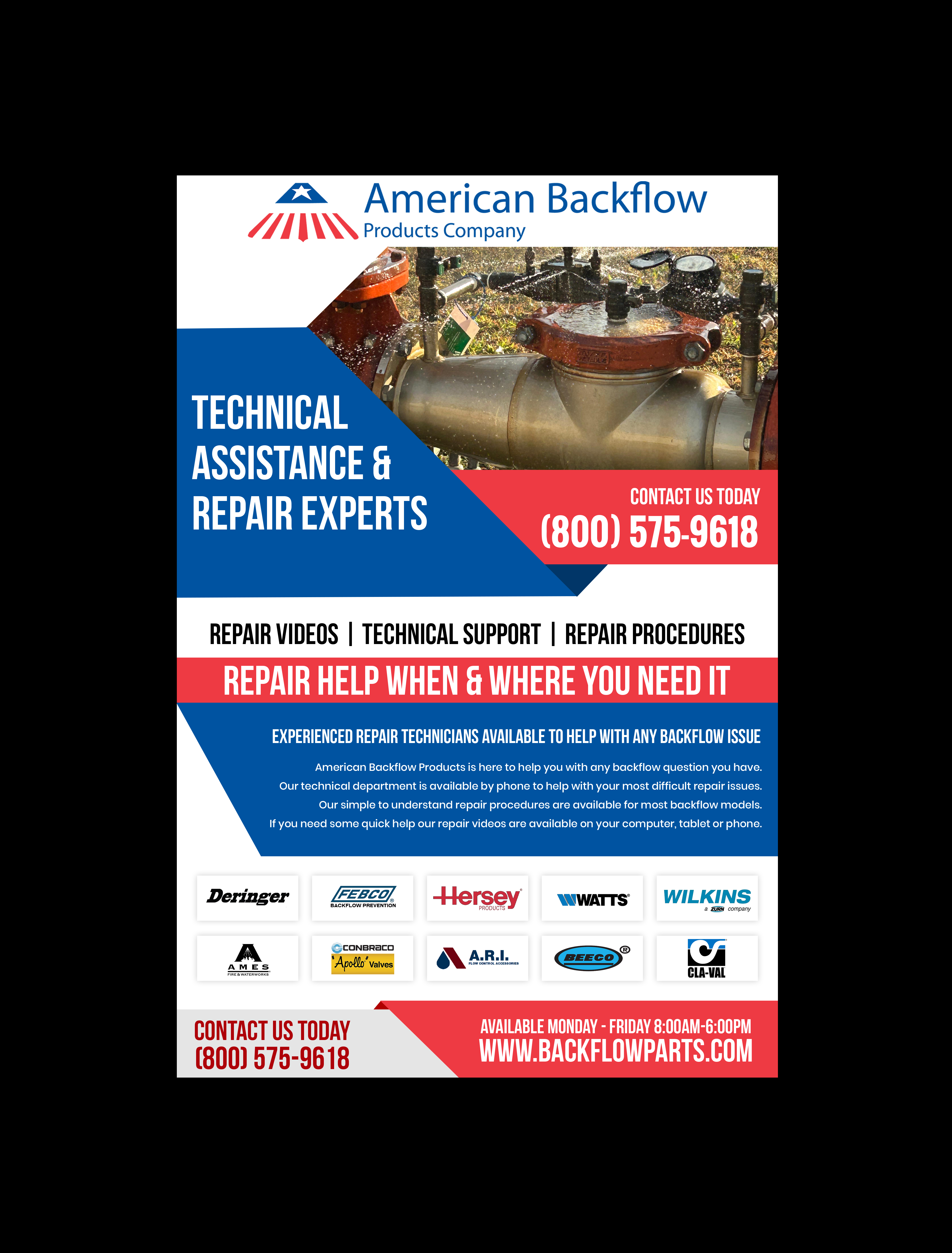Flyer-Design von Creations Box 2015 für American Backflow Products Company | Design #36945976