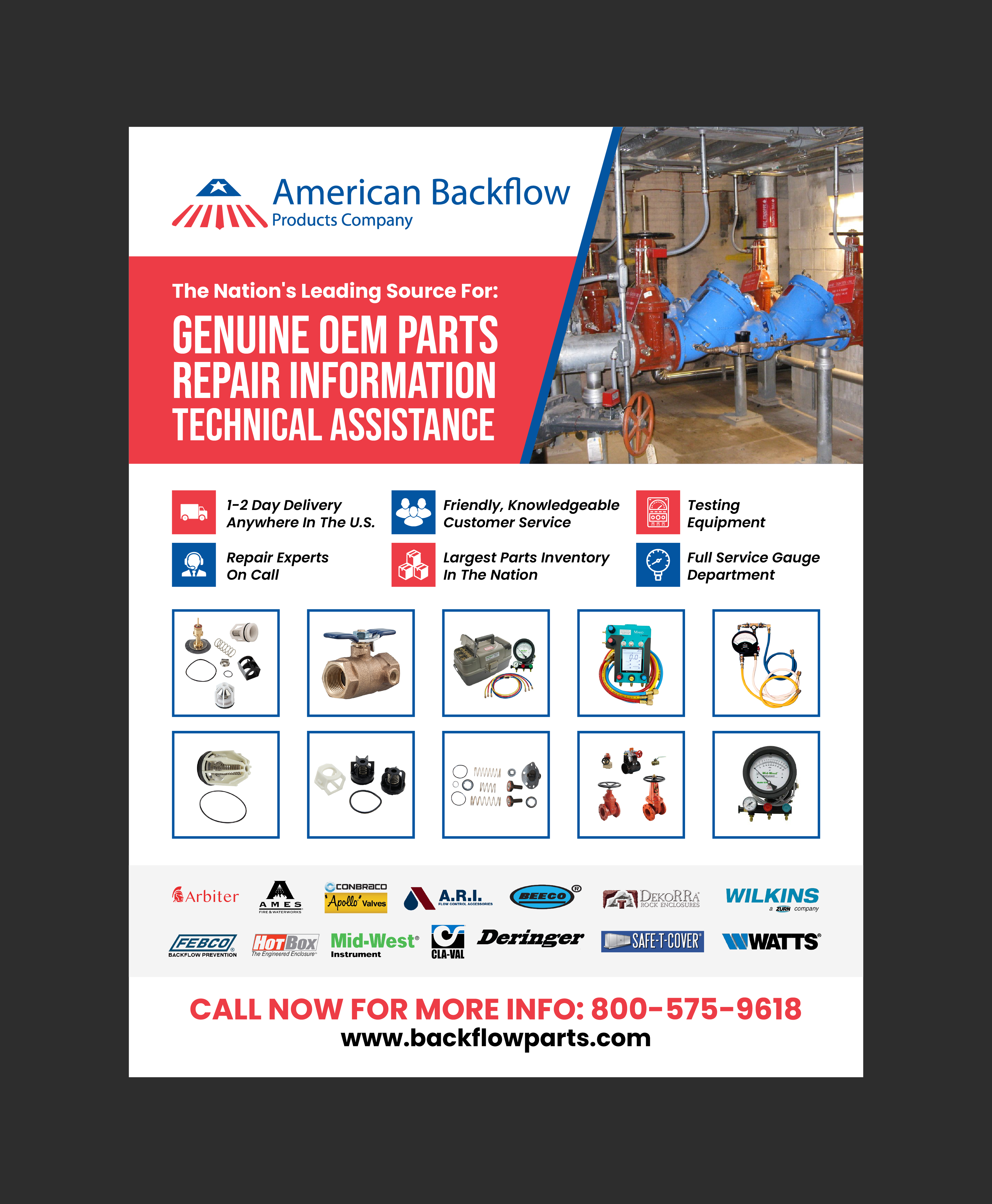 Flyer-Design von 3Guys für American Backflow Products Company | Design #36949692