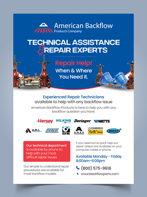Flyer Design by Graphic Guy for American Backflow Products Company | Design #36949133