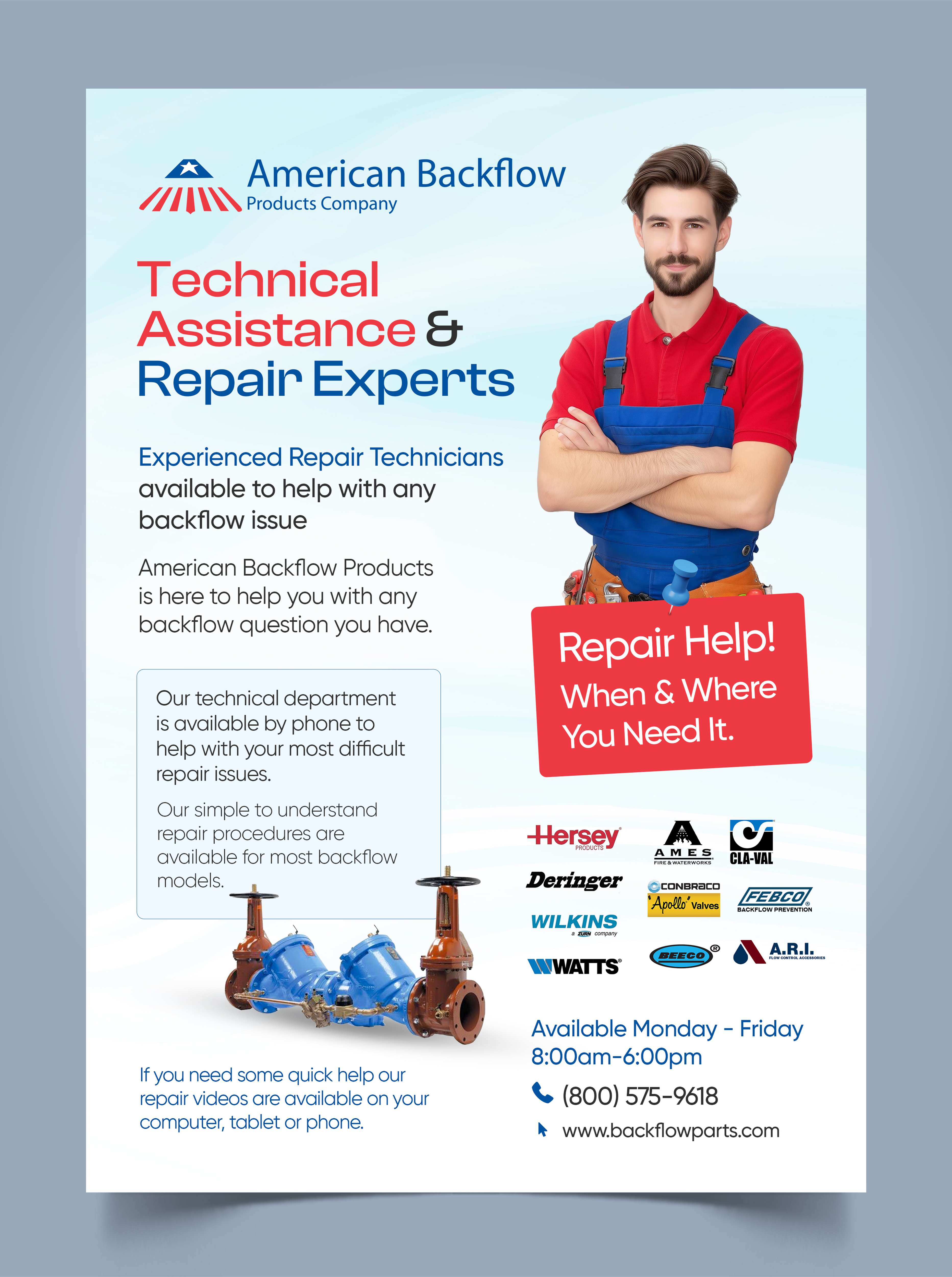 Flyer-Design von Graphic Guy für American Backflow Products Company | Design #36949134
