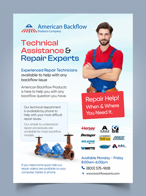 Flyer Design by Graphic Guy for American Backflow Products Company | Design: #36949134