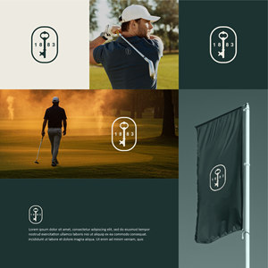 Skeleton Key Icon Logo for private golf club