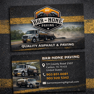 Business Card Design by Andrés Sebastián for Bar-none Paving | Design: #36982152