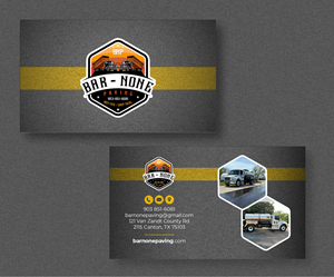 Business Card Design by Andrés Sebastián for Bar-none Paving | Design: #36982349