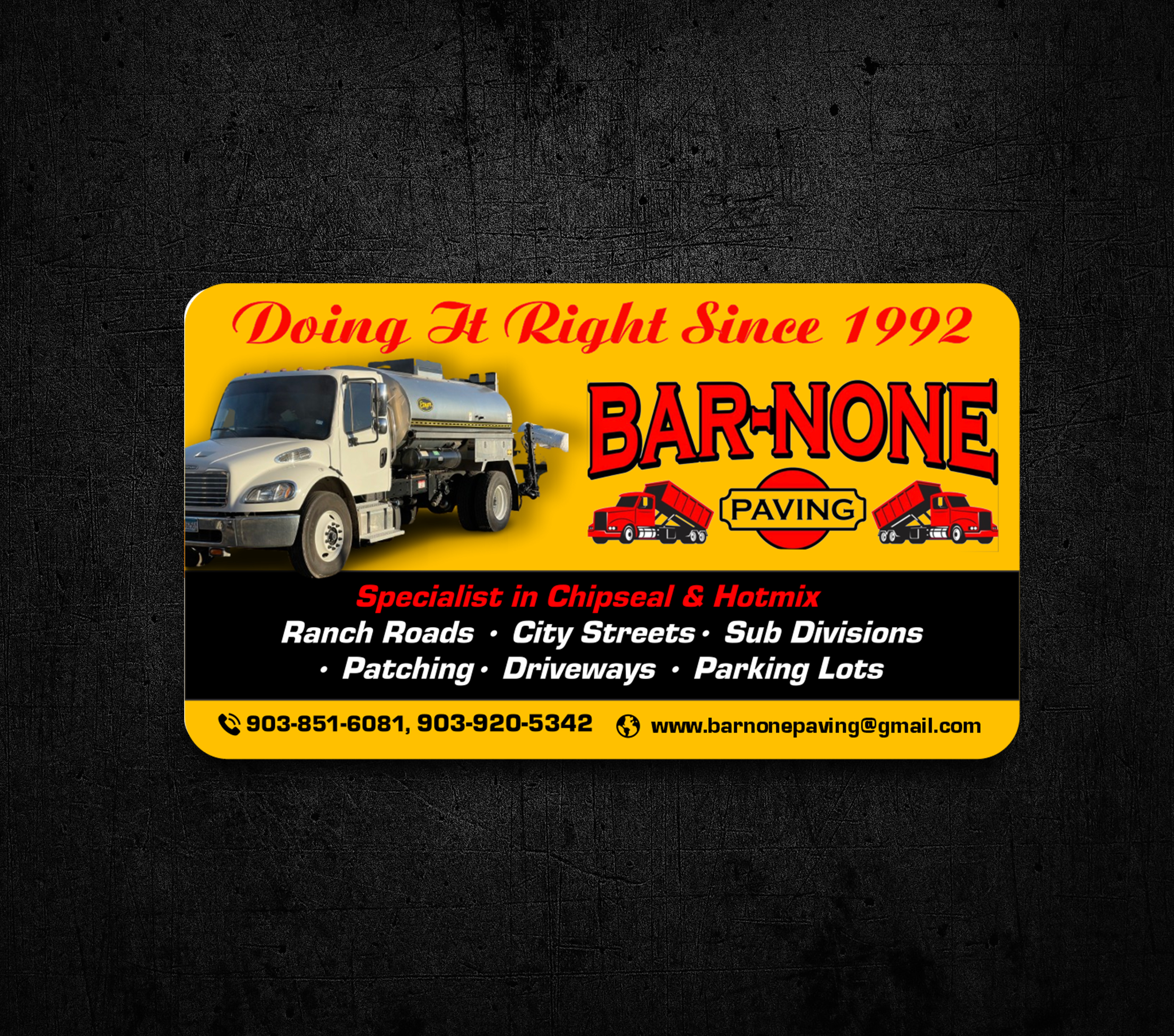 Business Card Design by jk_studio for Bar-none Paving | Design #36985779