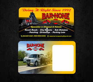 Business Card Design by jk_studio for Bar-none Paving | Design #37026052