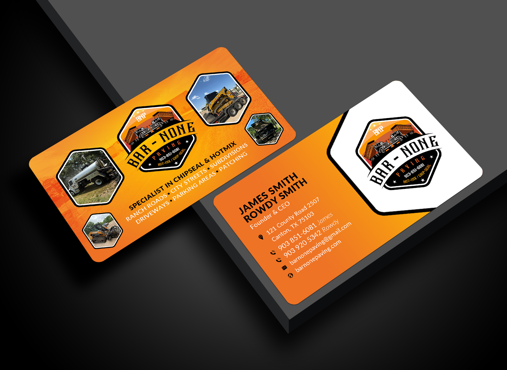 Business Card Design by Sun Moon Graphic Designer for Bar-none Paving | Design #36978524
