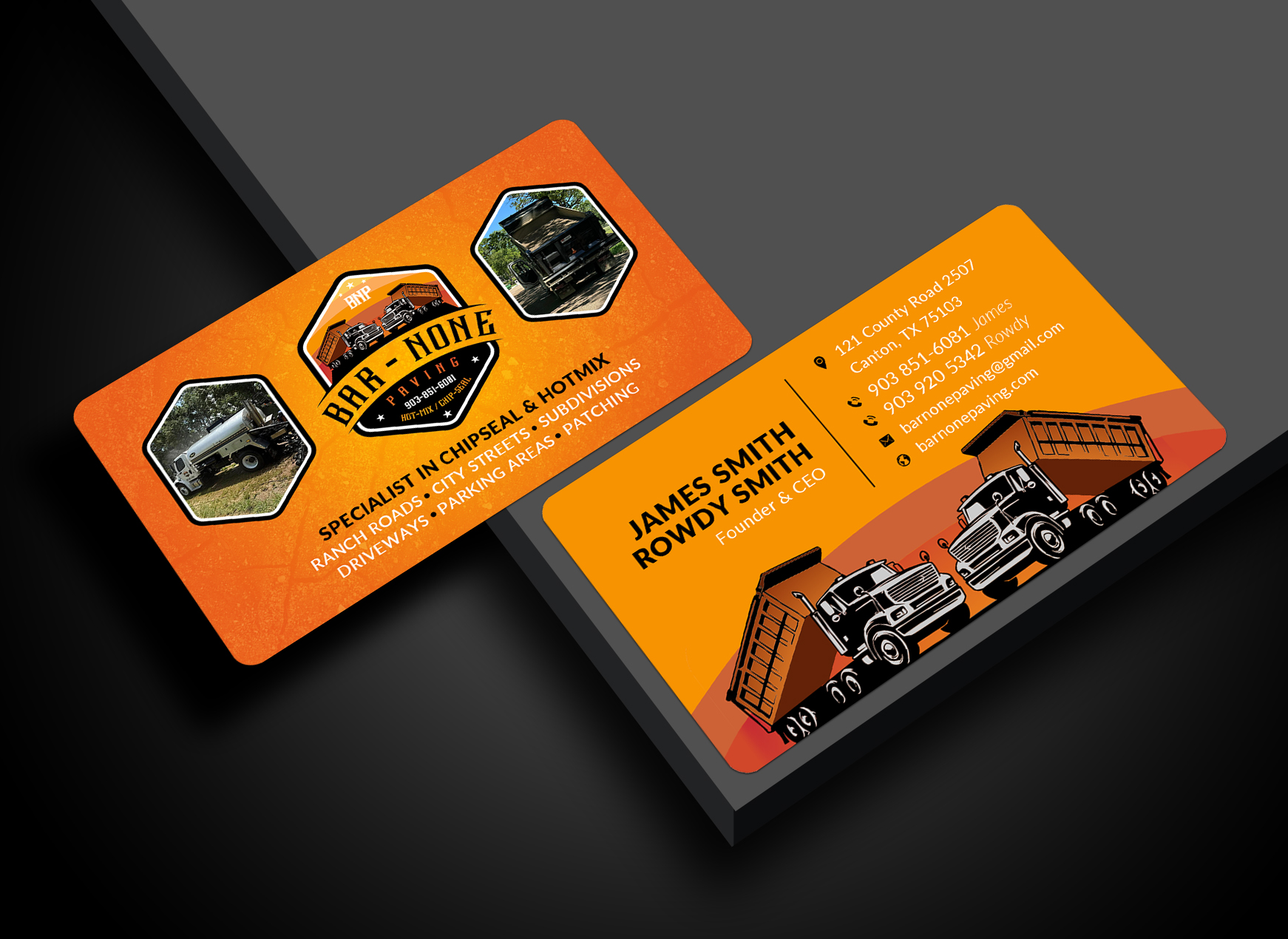 Business Card Design by Sun Moon Graphic Designer for Bar-none Paving | Design #36978526