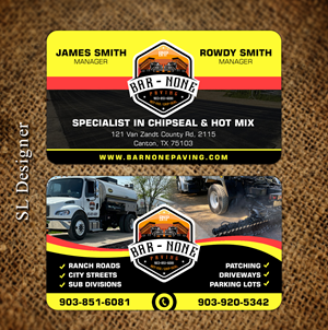 Business Card Design by SL Designer for Bar-none Paving | Design: #36983092
