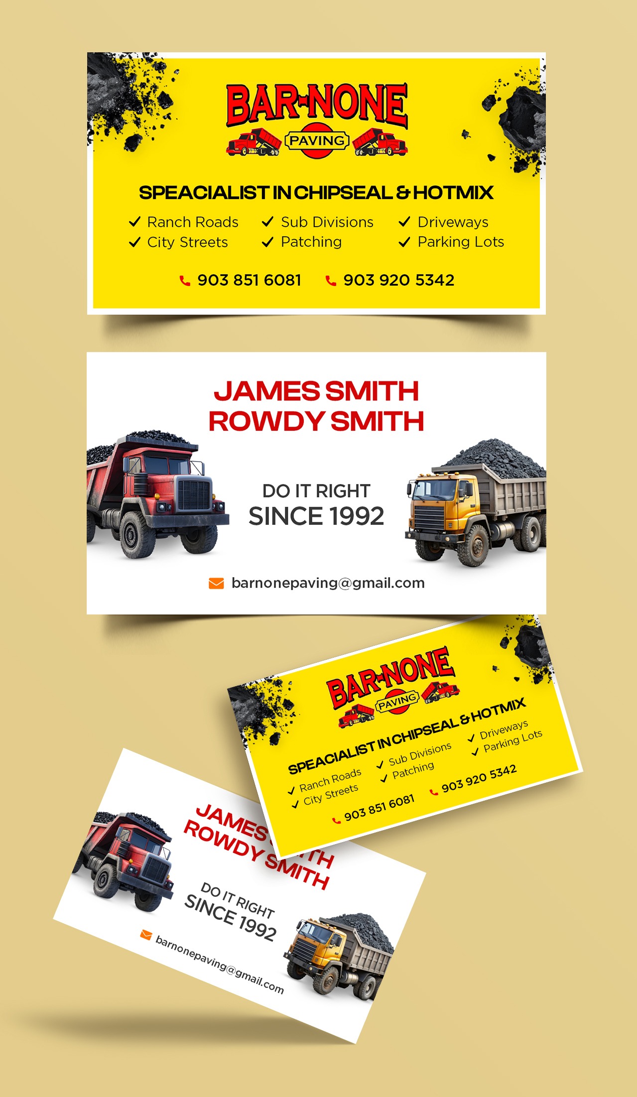 Business Card Design by Graphic Guy for Bar-none Paving | Design #36979711