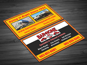 Business Card Design by Ekramul Hossen 2 for Bar-none Paving | Design: #36979467