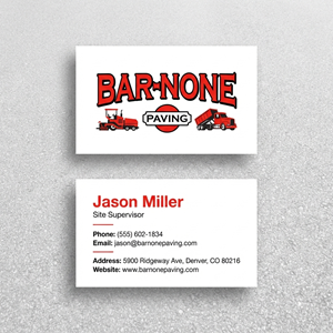 Business Card Design by Design92 for Bar-none Paving | Design: #36989873