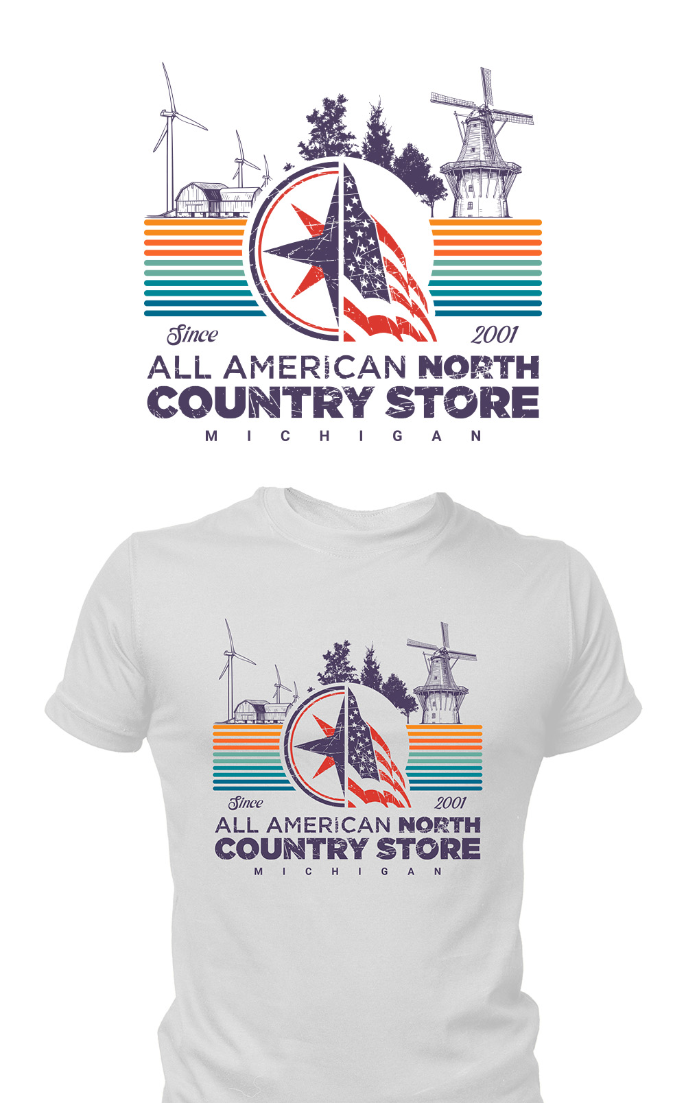 T-shirt Design by Drawingbook for American Classic | Design #37005945