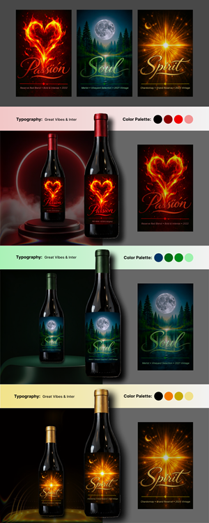 Premium Wine Label Redesign Inspired by concept artwork