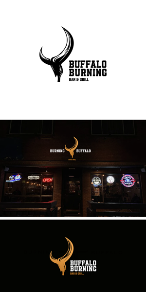 Logo Design by merti.studio for The Burning Buffalo Bar & Grill | Design: #37082448