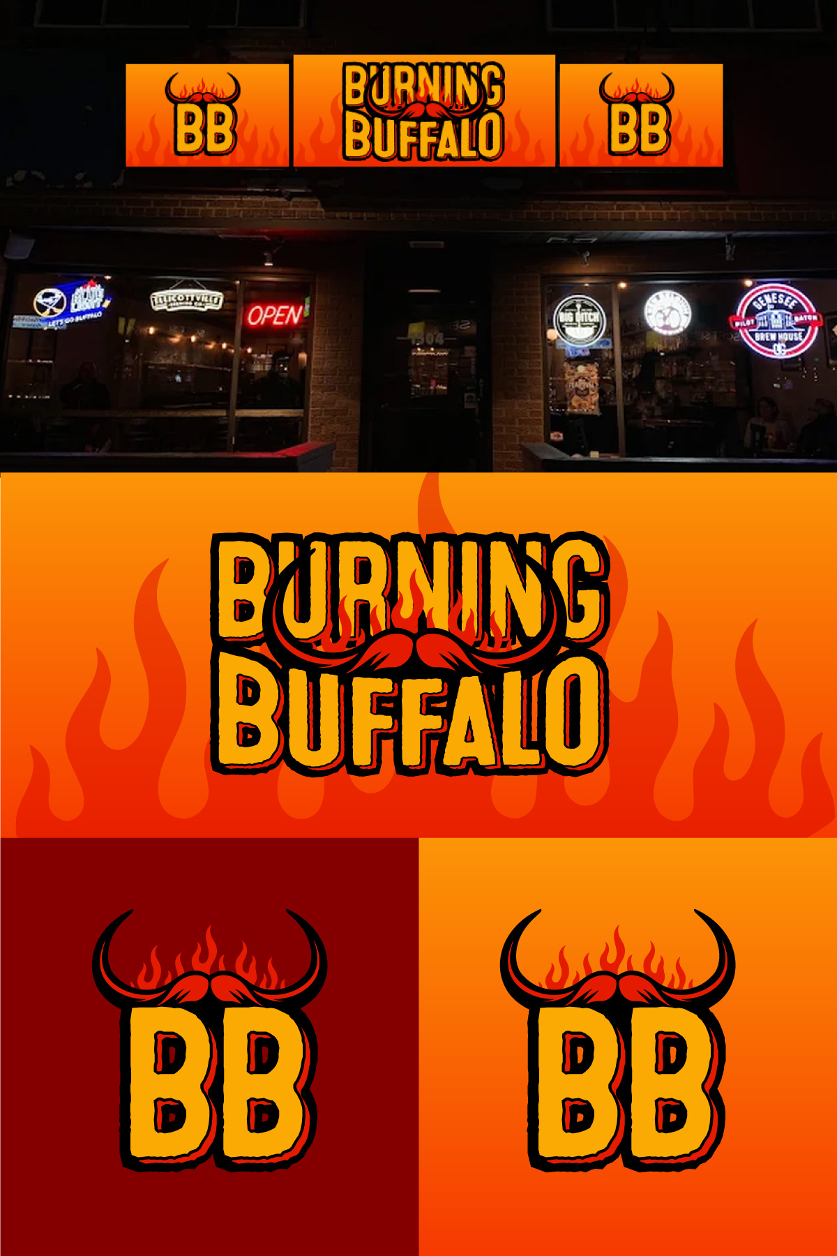 Logo Design by Sergio Coelho for The Burning Buffalo Bar & Grill | Design #37074685