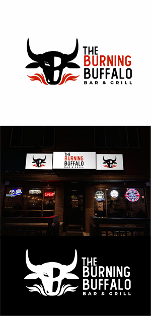 Logo Design by Idesign estudio for The Burning Buffalo Bar & Grill | Design: #37098935