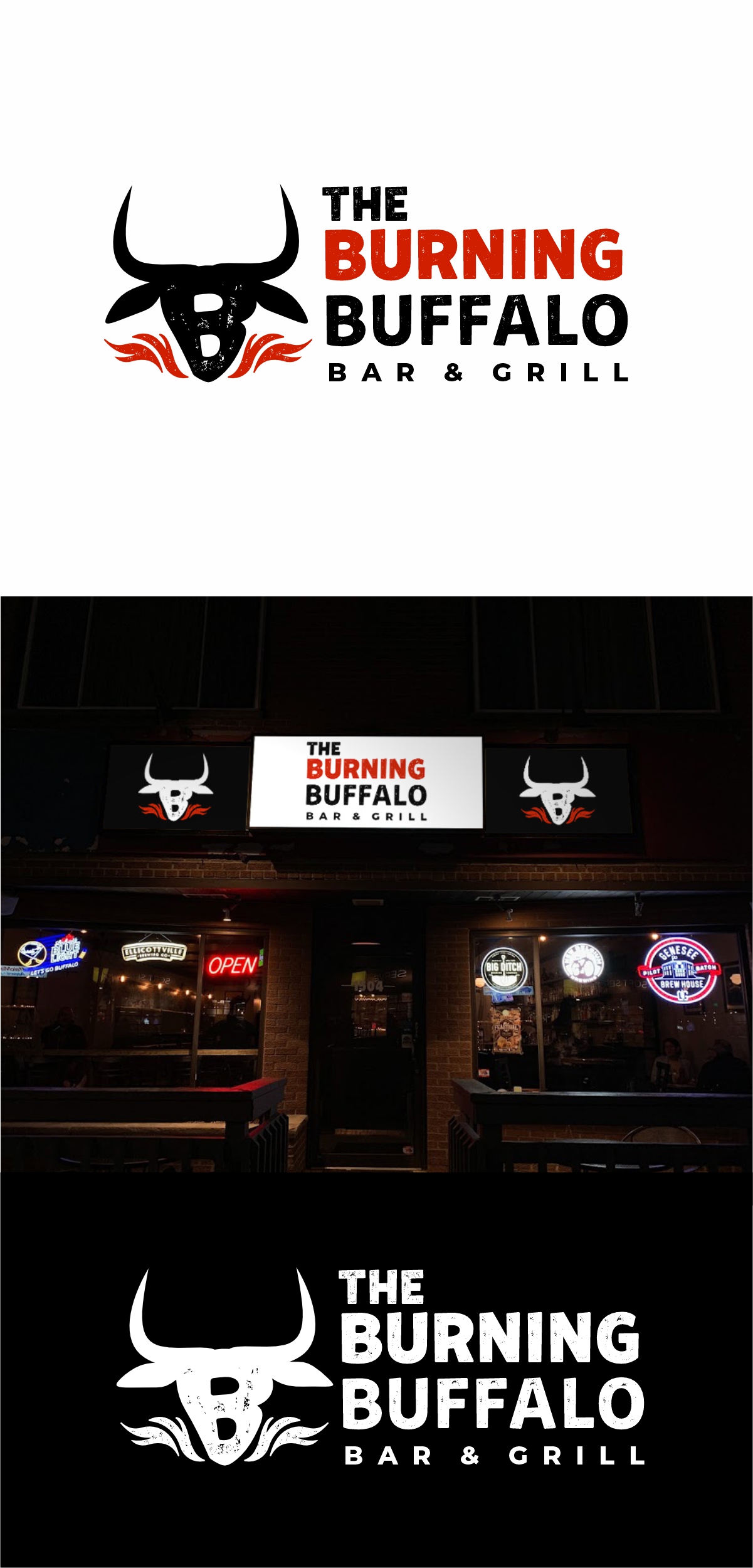 Logo Design by Idesign estudio for The Burning Buffalo Bar & Grill | Design #37098968