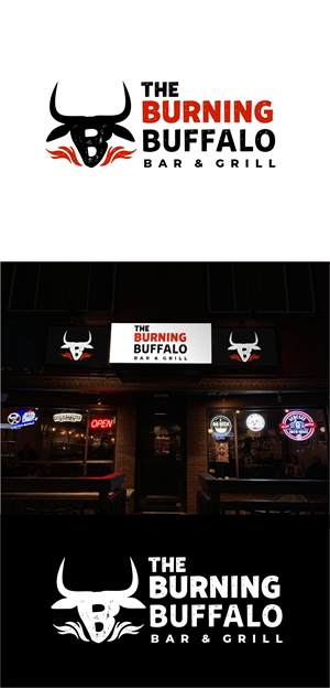Logo Design by Idesign estudio for The Burning Buffalo Bar & Grill | Design: #37098968