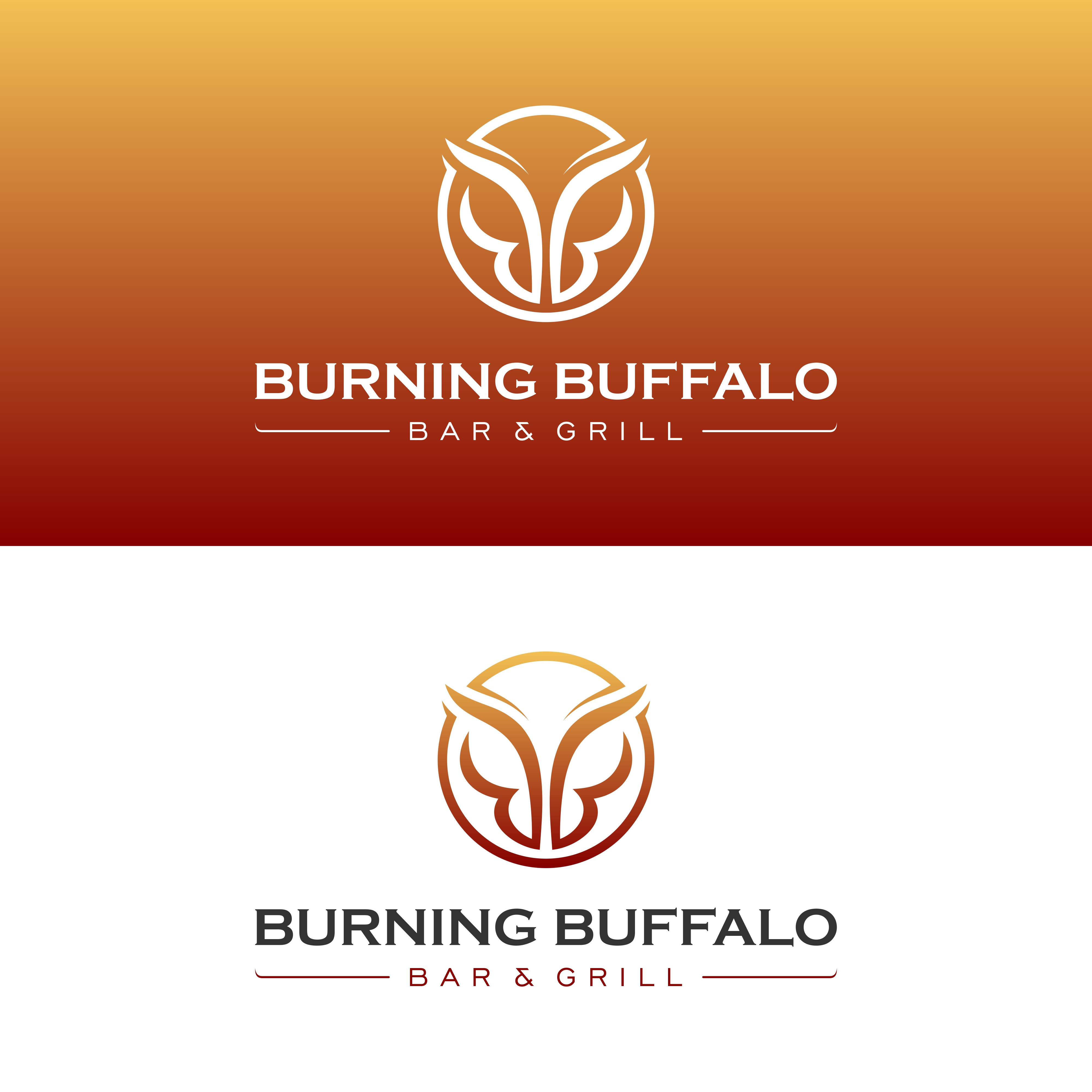 Logo Design by Hizkia Design for The Burning Buffalo Bar & Grill | Design #37080801
