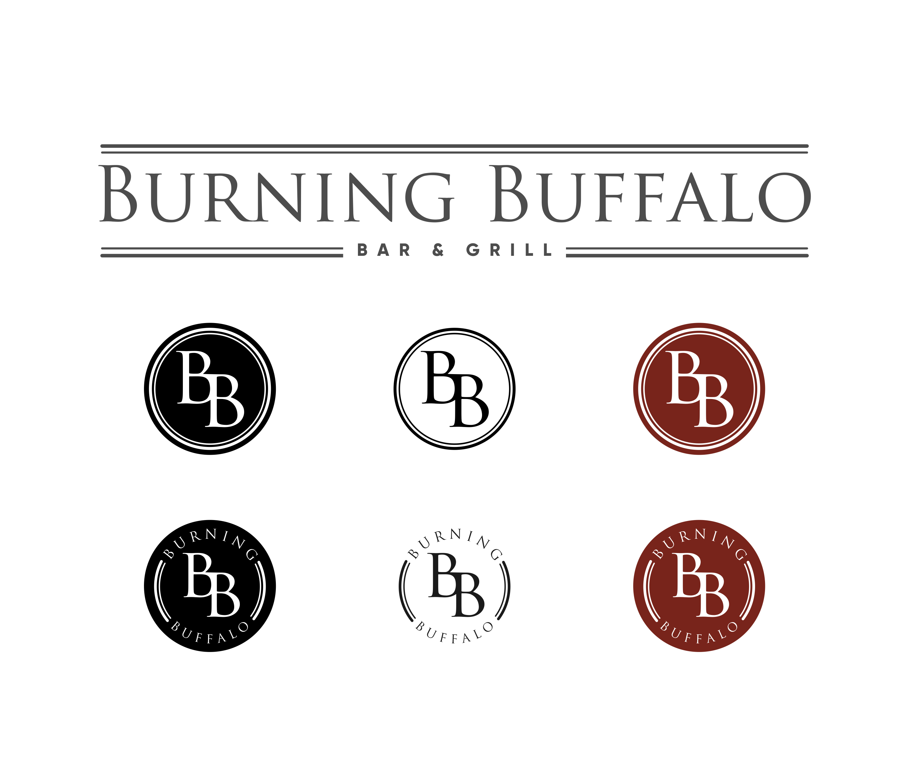 Logo Design by LUTNG. for The Burning Buffalo Bar & Grill | Design #37077386