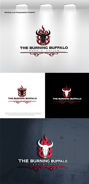 Logo Design by Pixel Foundry for The Burning Buffalo Bar & Grill | Design: #37074538