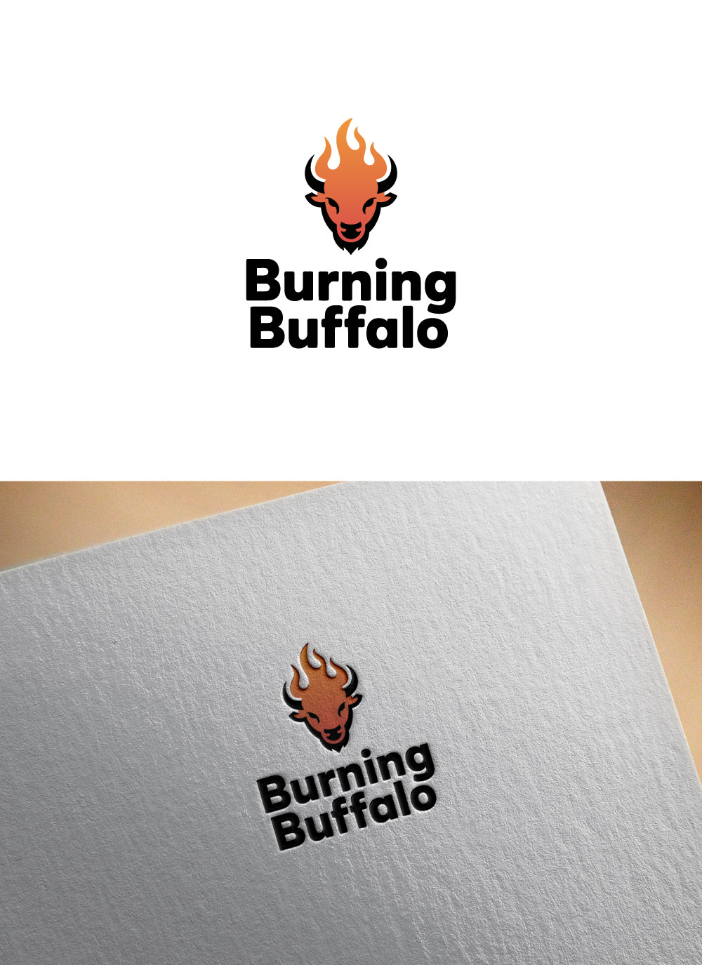 Logo Design by KING JM for The Burning Buffalo Bar & Grill | Design #37079348