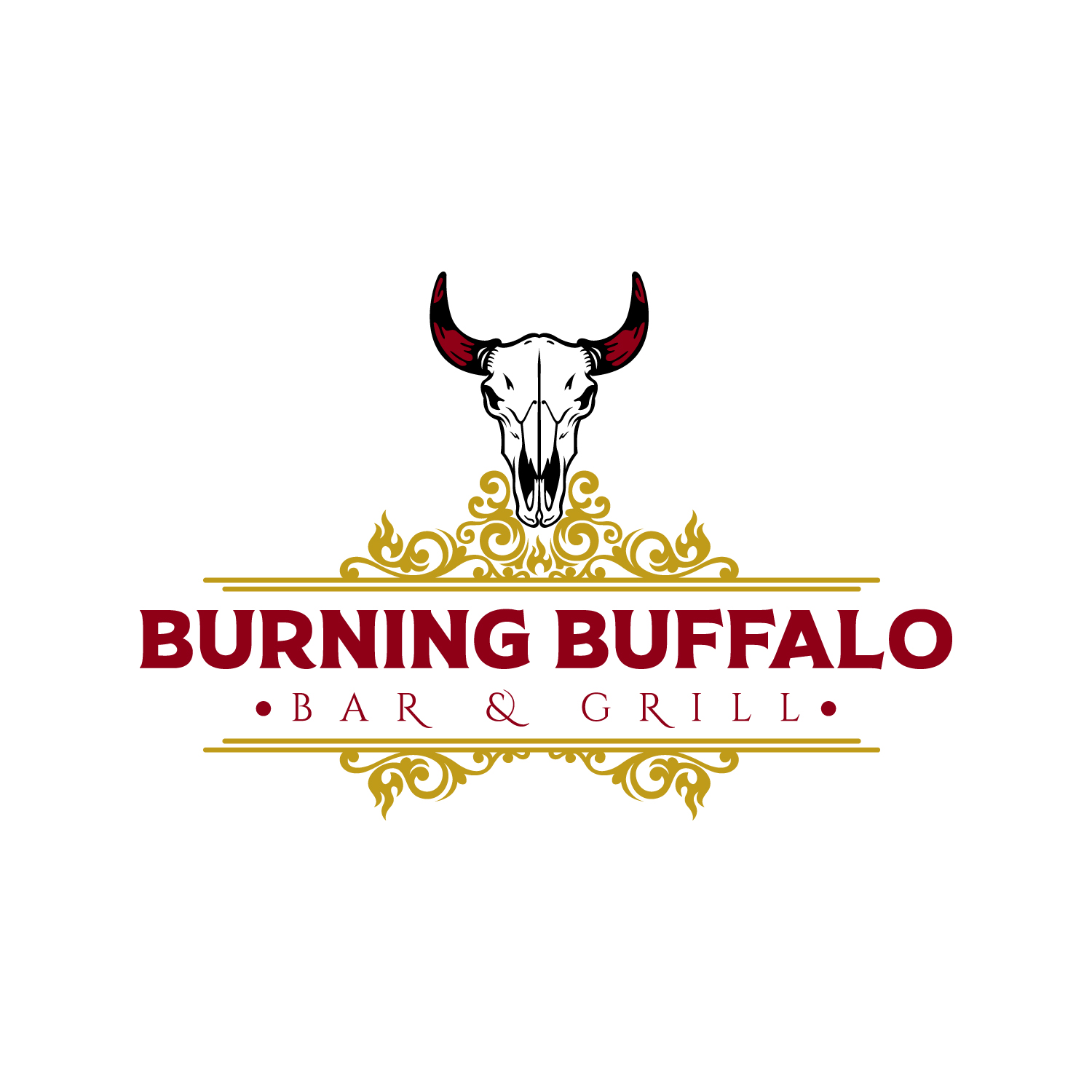 Logo Design by Suvendu.S for The Burning Buffalo Bar & Grill | Design #37095690