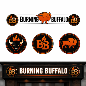 Logo Design by hossain32 for The Burning Buffalo Bar & Grill | Design: #37074503
