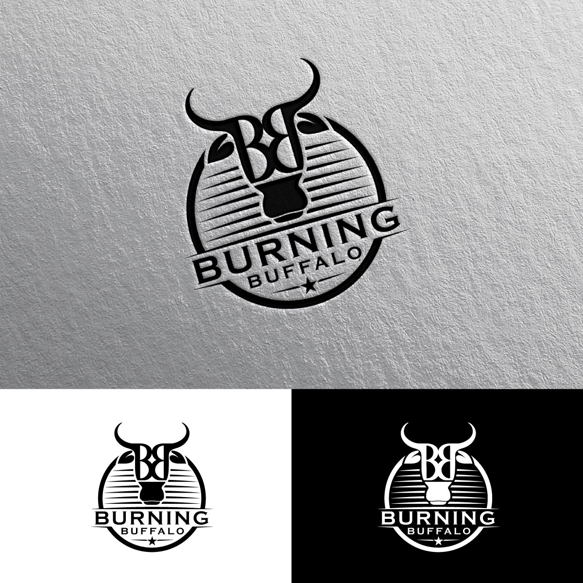 Logo Design by Alex Henry for The Burning Buffalo Bar & Grill | Design #37072830