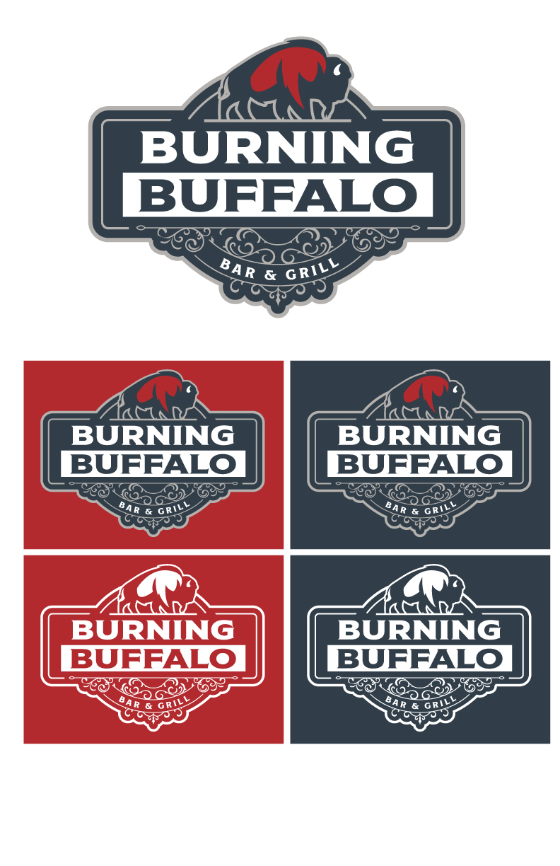 Logo Design by Mike Carroll for The Burning Buffalo Bar & Grill | Design #37076941