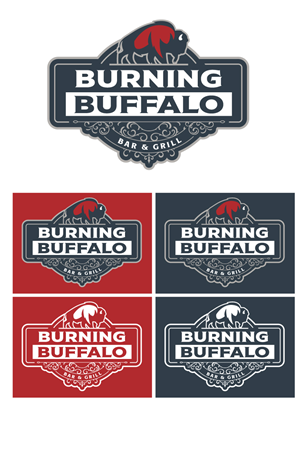 Logo Design by Mike Carroll for The Burning Buffalo Bar & Grill | Design: #37076941