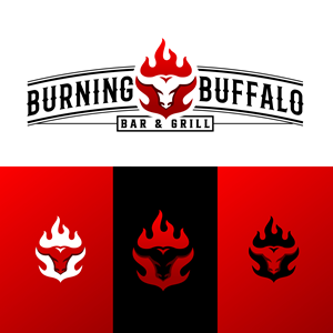 Logo Design by razertron for The Burning Buffalo Bar & Grill | Design #37099682