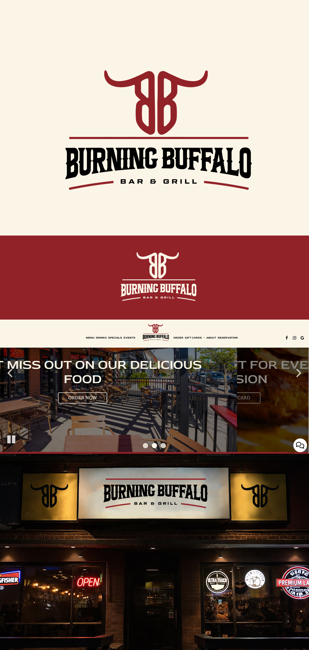 Logo Design by Arts&Letters for The Burning Buffalo Bar & Grill | Design #37082655