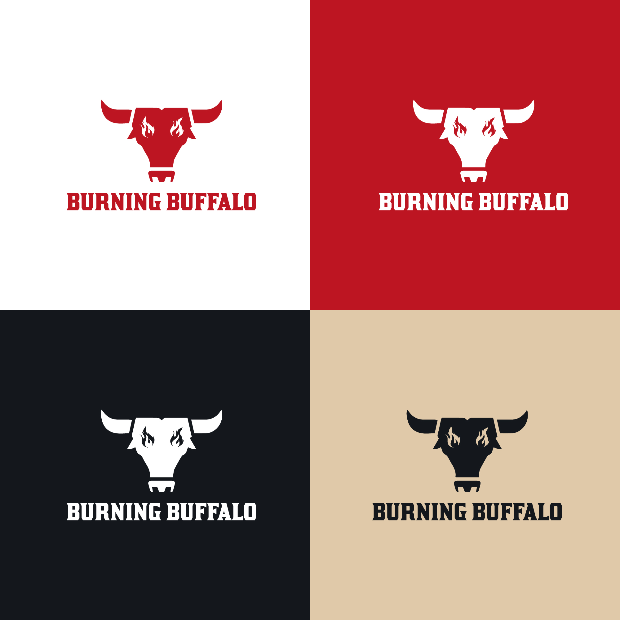 Logo Design by WooowTech for The Burning Buffalo Bar & Grill | Design #37083083