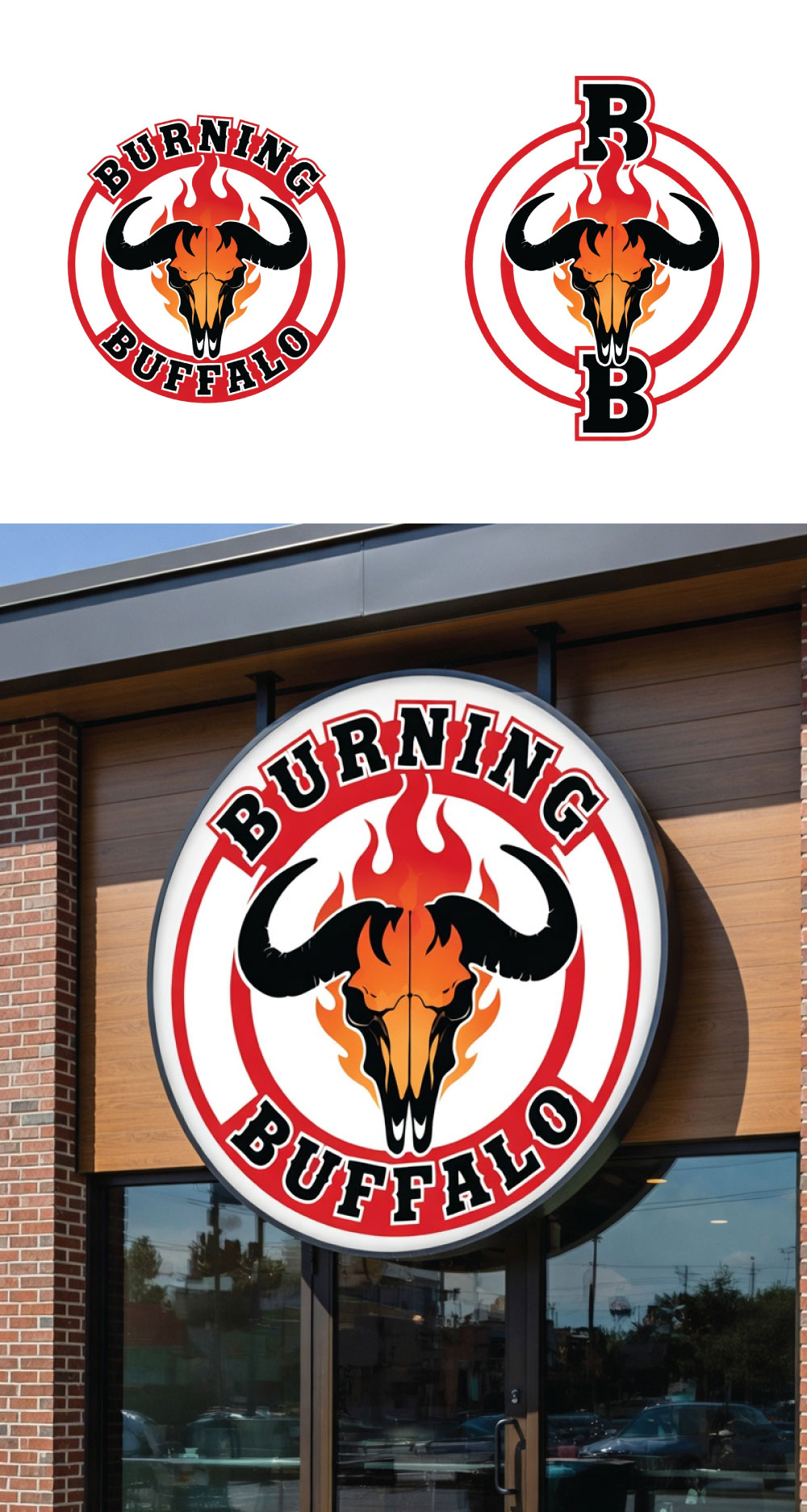 Logo Design by MaishaDesign for The Burning Buffalo Bar & Grill | Design #37074052