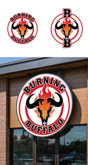 Logo Design by MaishaDesign for The Burning Buffalo Bar & Grill | Design: #37074052